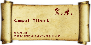 Kampel Albert névjegykártya